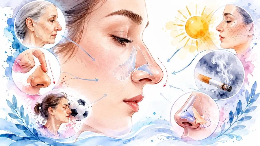 چه کارهایی باعث افتادگی بینی میشود؟